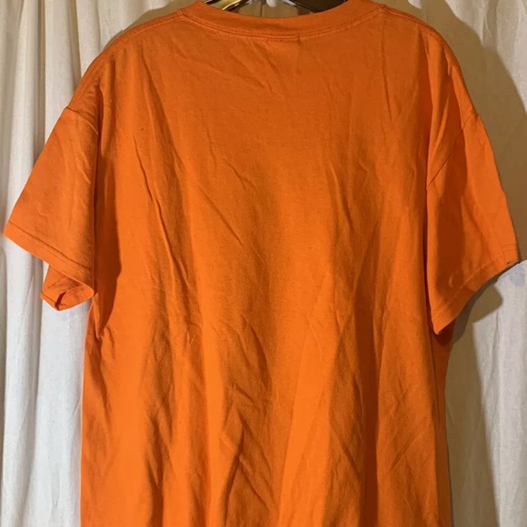 Delta Magnum Weight Orange T-Shirt Adult M Happy Halloween Scarecrow Bats - Picture 5 of 6